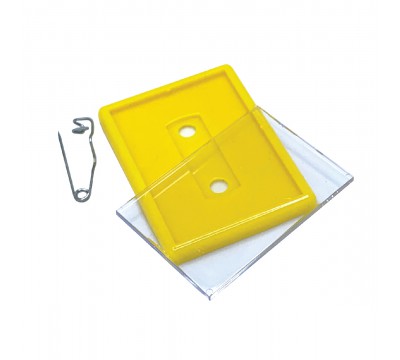 Набор заготовок для пластикового бейджа-значка, 43х57 мм (белый, прозрачный, черный, желтый) упаковка - 20 штук №4