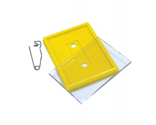 Заготовка для пластикового бейджа-значка, 43х57 мм, желтая