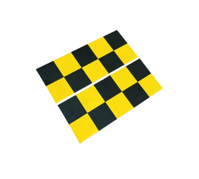 Фото Магнитная наклейка, молдинг для такси на магните, комплект 2 полосы (7х17,5 см), цвет желтый+черный 