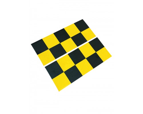 Магнитная наклейка, молдинг для такси на магните, комплект 2 полосы (7х17,5 см), цвет желтый+черный