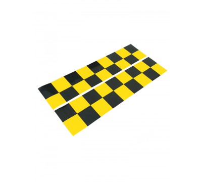 Фото Магнитная наклейка, молдинг для такси на магните, комплект 2 полосы (6х27 см), цвет желтый+черный 