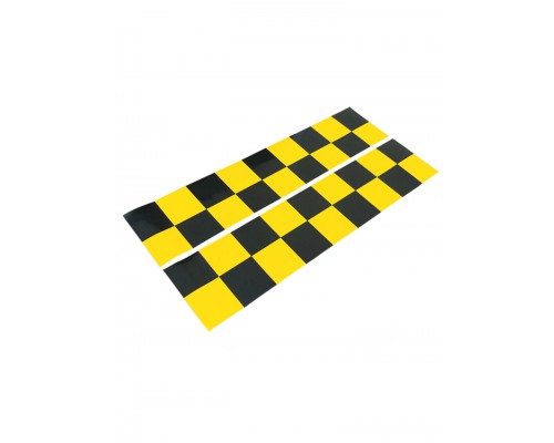 Магнитная наклейка, молдинг для такси на магните, комплект 2 полосы (6х27 см), цвет желтый+черный