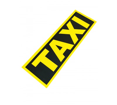 Фото Магнитная наклейка, молдинг для такси на магните, комплект 1 - полоса (20х60 см), цвет желтый+черный 