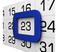 Магнитный календарный курсор для календаря 45х32 мм, цвет синий.