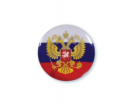 Значок на булавке "Герб России", диаметр 56 мм