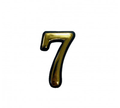 Фото Цифра на дверь "7" самоклеящаяся, пластмассовая 100 мм, золотая 