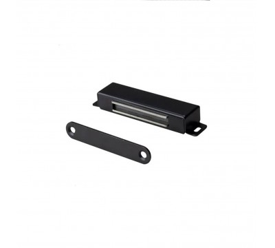 Фото Мебельный усиленный магнит Magtrade 32х15 мм (Магнитная мебельная защелка) чёрный, металл, упаковка 2 шт 