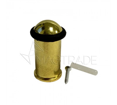Фото Дверной ограничитель напольный (стоппер/упор), высота 57 мм, крепежи в комплекте, цвет золото, 1шт 