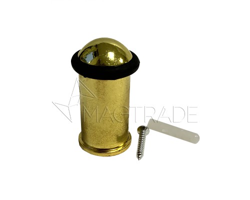 Дверной ограничитель напольный (стоппер/упор), высота 57 мм, крепежи в комплекте, цвет золото, 1шт