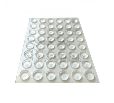 Фото Самоклеящиеся анти-ударные накладки для мебели (Силиконовый демпфер), D-10x3 мм, 48 шт, форма диск. 
