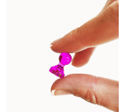 Неодимовый прозрачный магнит для магнитной доски Пешка Magtrade 15х21 мм, розовый, 10 шт. №2