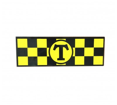 Фото Магнитная наклейка, молдинг для такси на магните, комплект 2 полосы (10х30 см), цвет желтый+черный 