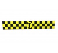 Магнитная наклейка, молдинг для такси на магните, комплект 2 полосы (7,5х50 см), цвет желтый+черный
