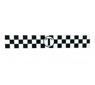 Фото Магнитная наклейка, молдинг для такси на магните, комплект 2 полосы (7,5х50 см), цвет белый+черный 