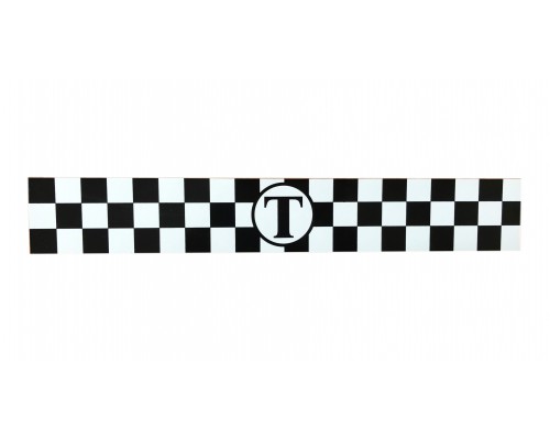 Магнитная наклейка, молдинг для такси на магните, комплект 2 полосы (7,5х50 см), цвет белый+черный
