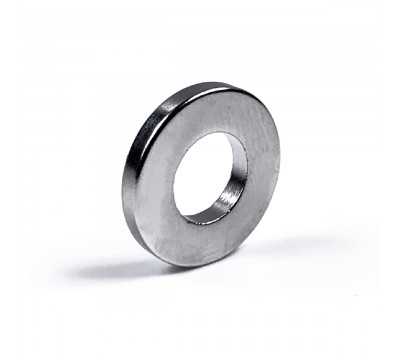 Фото Неодимовый магнит 20х10х3 мм, N38 никель, кольцо 