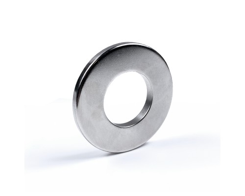 Неодимовый магнит 50х25x5 мм, N38 никель, кольцо
