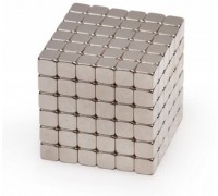 Антистресс игрушка/Неокуб Neocube Куб из магнитных кубиков Тетракуб TetraCube 5 мм"Неокуб", серебристый, 216 элементов