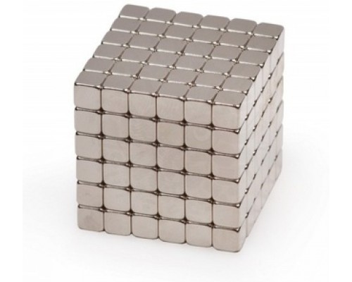 Антистресс игрушка/Неокуб Neocube Куб из магнитных кубиков Тетракуб TetraCube 5 мм"Неокуб", серебристый, 216 элементов