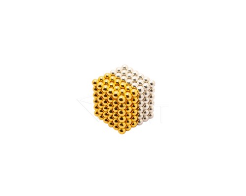 Неокуб из 216 магнитных шариков 5 мм (золото-серебро), игрушка антистресс