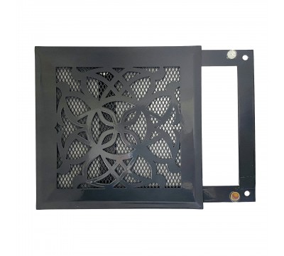 Фото Вентиляционная решетка металлическая РП 150 Лотос, цвет тёмно-серый. 