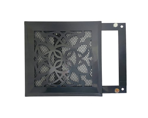 Вентиляционная решетка металлическая РП 150 Лотос, цвет тёмно-серый.