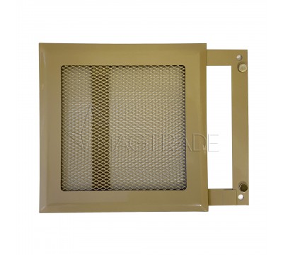 Вентиляционная решетка металлическая РП 150 Сетка, цвет cеро-бежевый №4