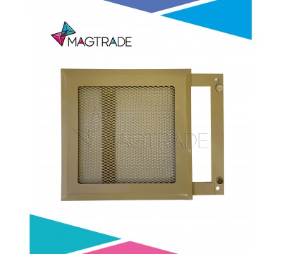Фото Вентиляционная решетка металлическая РП 150 Сетка, цвет cеро-бежевый 
