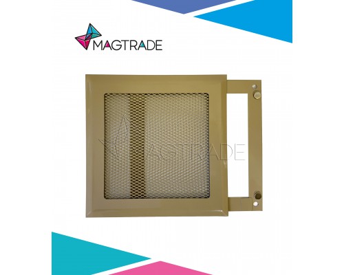 Вентиляционная решетка металлическая РП 150 Сетка, цвет cеро-бежевый