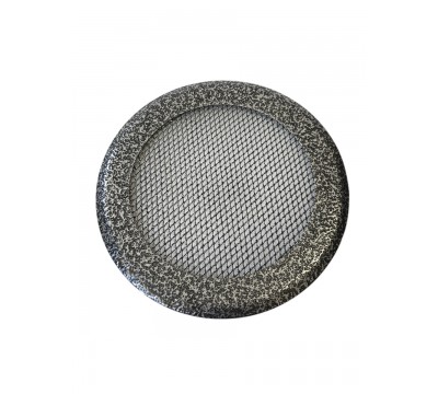 Фото Вентиляционная решетка металлическая КП 100 сетка, антик чёрное серебро 