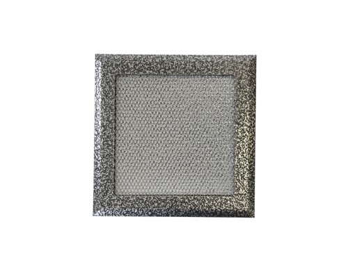Вентиляционная решетка металлическая РП 150 Сетка, цвет антик чёрное серебро