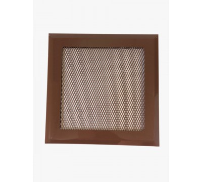 Фото Вентиляционная решетка металлическая РП 150 Сетка, цвет коричневый. 