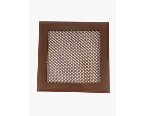 Вентиляционная решетка металлическая РП 150 Сетка, цвет коричневый.