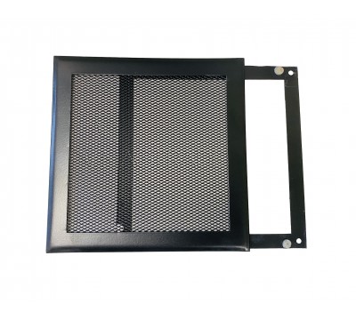Вентиляционная решетка металлическая РП 200 Сетка, цвет чёрный матовый. №3