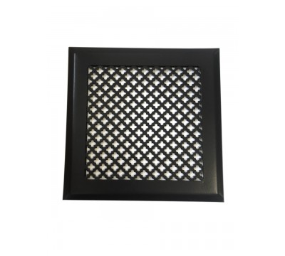 Фото Вентиляционная решетка металлическая РП 150 Цветок, цвет чёрный. 