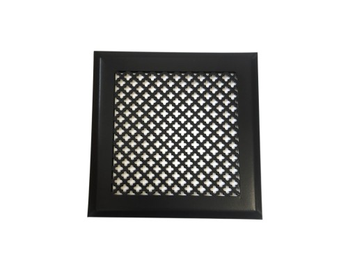 Вентиляционная решетка металлическая РП 150 Цветок, цвет чёрный.