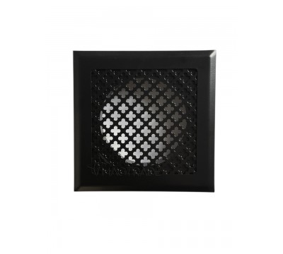 Фото Вентиляционная решетка, металлическая решетка на магнитах РФП 150 цветок, цвет чёрный. 