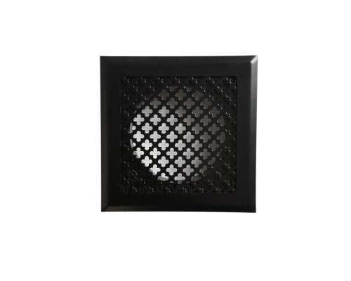 Вентиляционная решетка, металлическая решетка на магнитах РФП 150 цветок, цвет чёрный.