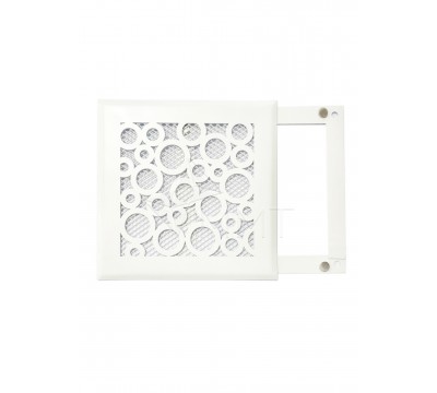 Вентиляционная решетка металлическая РП 150 Кольцо, цвет белый. №1