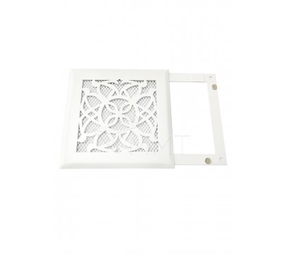 Вентиляционная решетка металлическая РП 150 Лотос, цвет белый. №3