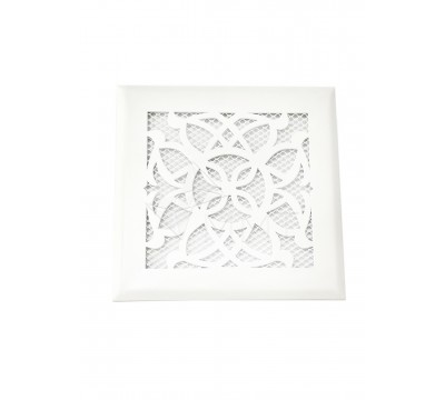 Фото Вентиляционная решетка металлическая РП 150 Лотос, цвет белый. 