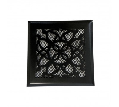 Фото Вентиляционная решетка металлическая РП 150 Лотос, цвет чёрный. 