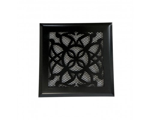 Вентиляционная решетка металлическая РП 150 Лотос, цвет чёрный.
