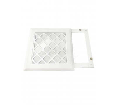 Вентиляционная решетка металлическая РП 150 Ромб, цвет белый. №2