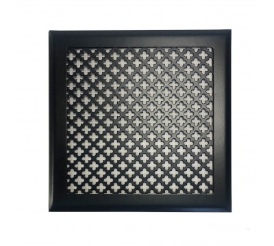 Фото Вентиляционная решетка металлическая РП 200 Цветок, цвет чёрный. 