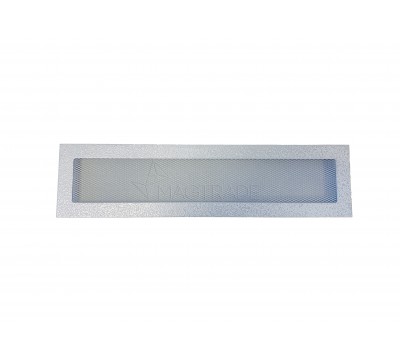 Фото Врезная вентиляционная  решетка, металлическая, 400х100мм, цвет антик белое серебро 