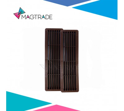 Фото Разъемная переточная вентиляционная решетка Magtrade, 450 х 131 мм, коричневый АБС пластик 