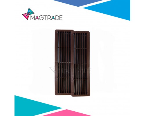 Разъемная переточная вентиляционная решетка Magtrade, 450 х 131 мм, коричневый АБС пластик