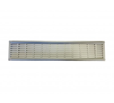 Вентиляционная решетка 480х100 мм алюминиевая с анодированным покрытием, серебро, врезная №2