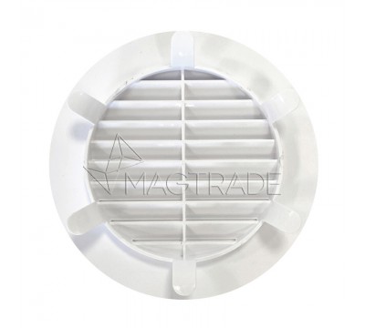 Круглая вентиляционная решетка с фланцем D88 мм, АБС пластик, белый №1